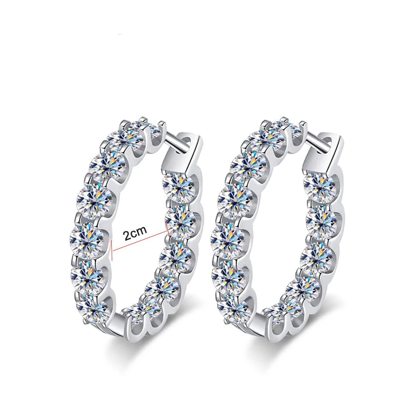 2.6 Carat Moissanite Gold Plated Hoop Earring Anniversary Gift