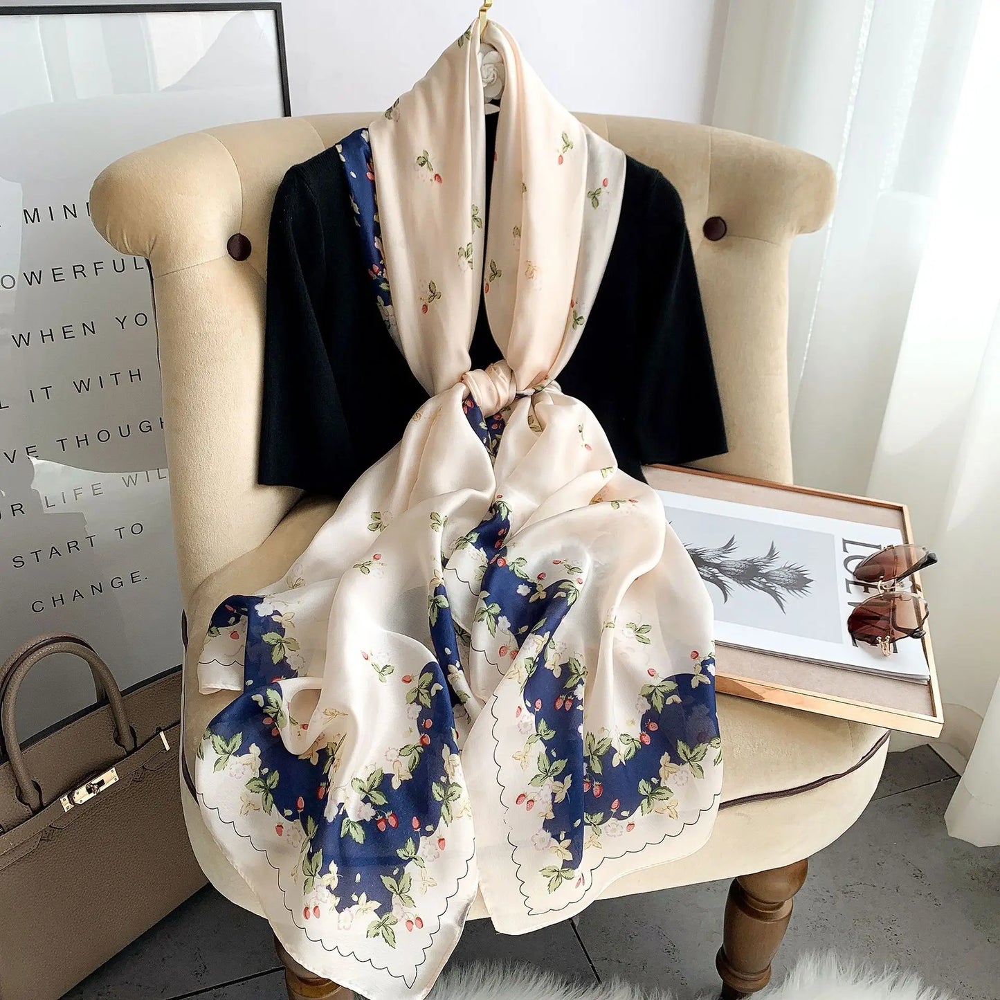 Large Silk Feel Scarf (180*90CM) Shawl Scarf
