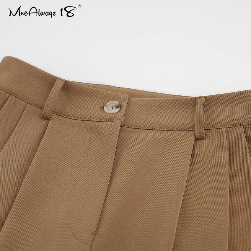 High Waist Wide Leg Suit Tailored Trousers with Long Sleeve Top Set