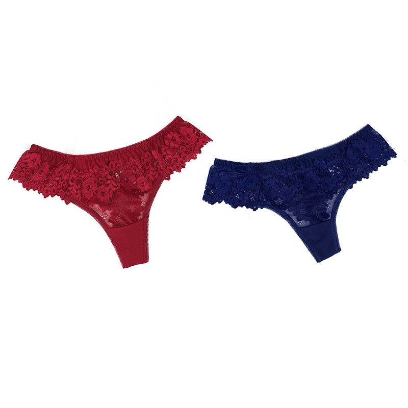 2Pcs/lot Women Sexy Lace Low-waist Panties