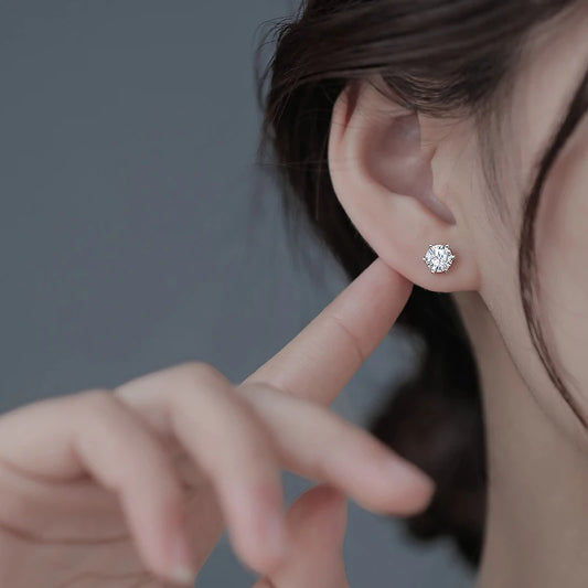 1 Carat Moissanite Stud Earrings - Girls Birthday Gift