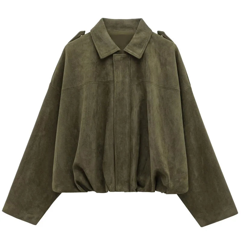 Women's Suede Bomber Jacket