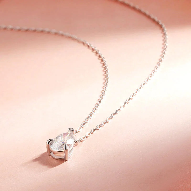 18k Gold Plated Pear Cut Moissanite Necklace