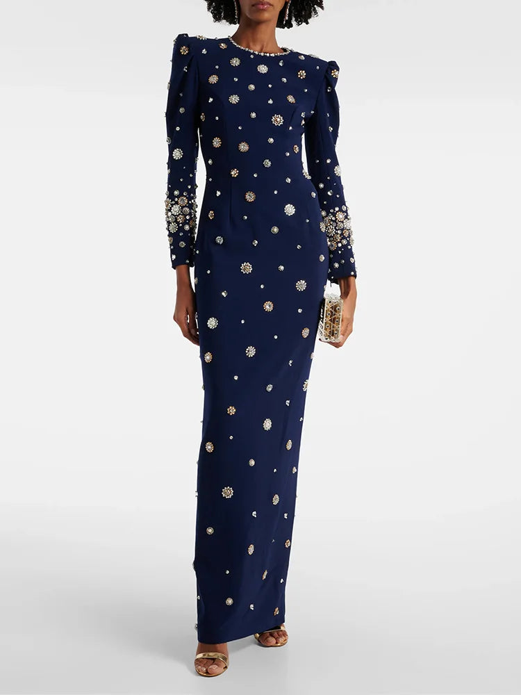 Luxury Beaded Floor-Length Formal Dress – High Street Dress