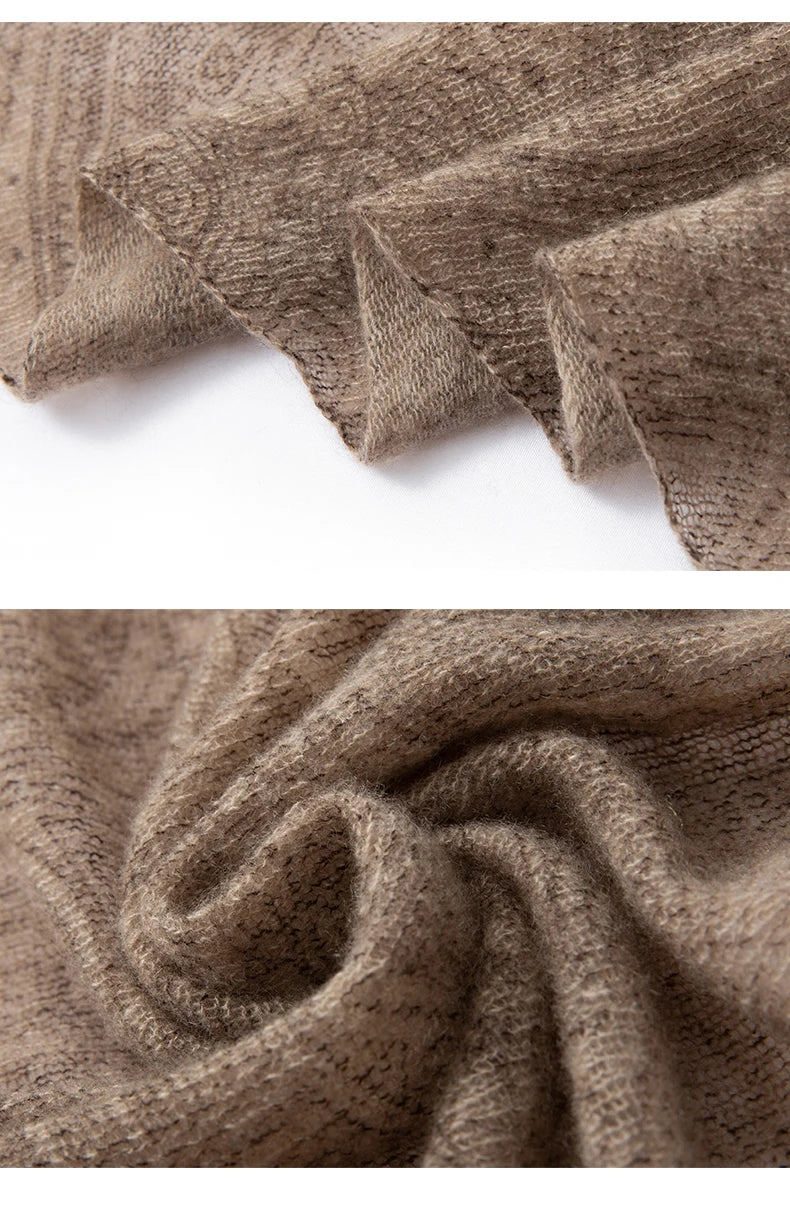 100% Baby Cashmere Paisley Eco-Printed Luxury Scarf