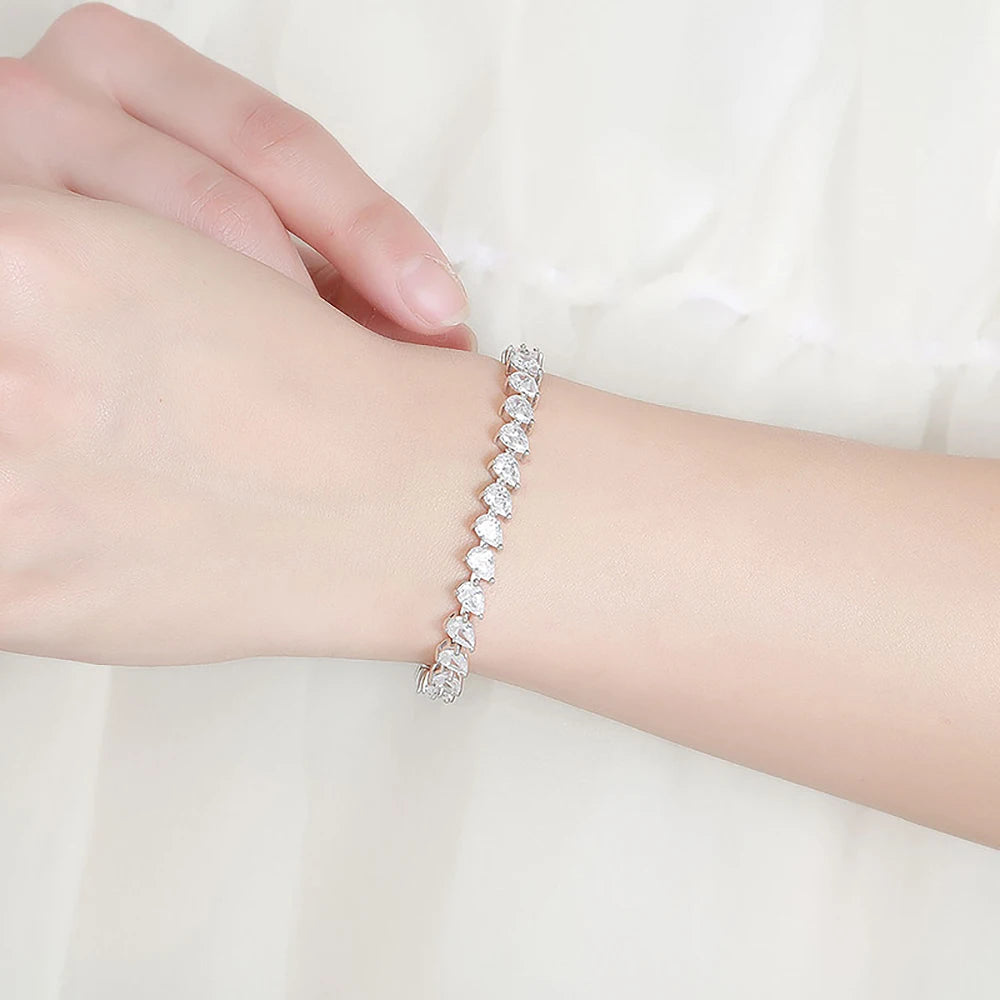 Pear Cut Moissanite Tennis Bracelet – Anniversary Gift