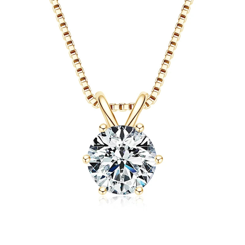 Moissanite Pendant Necklace – 0.5ct to 5ct Round Cut