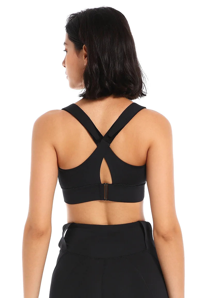 Adjustable Front Zipper Full-Coverage Breathable Sport Bra