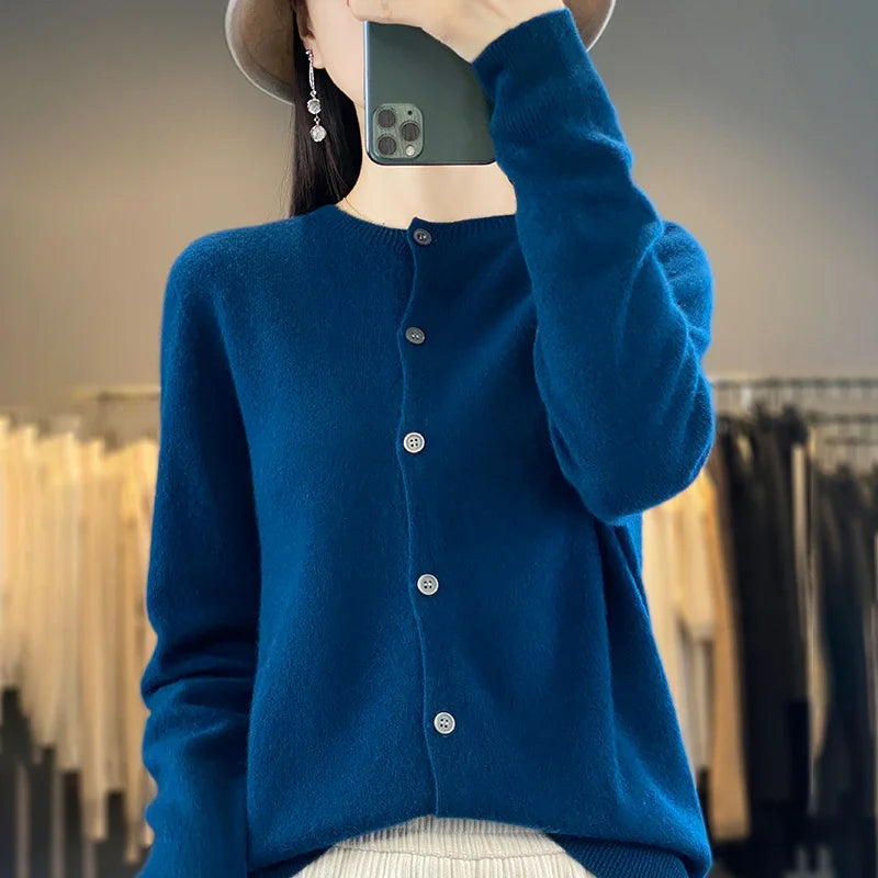 100% Merino Wool Women’s Knit Cardigan