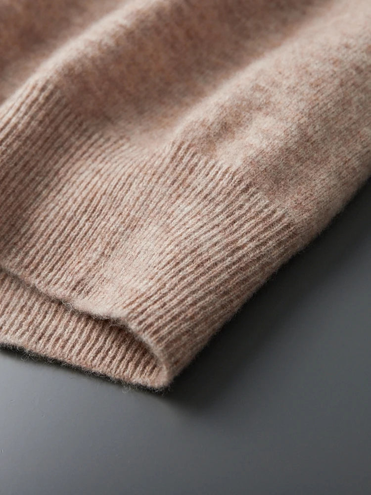 Men's Luxury 100% Merino Wool Buttoned Polo Pullover