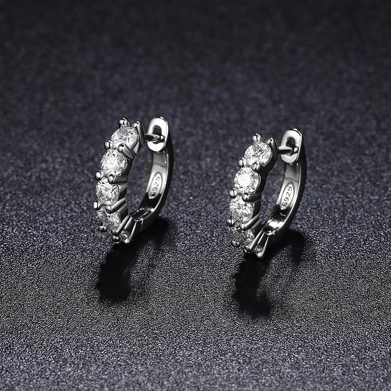 Gold Plated Moissanite Mini Hoop Earrings