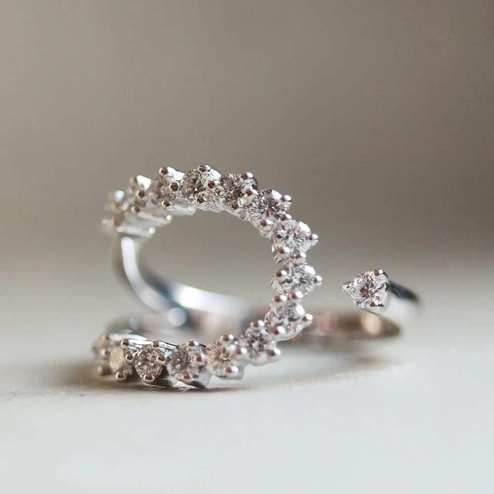 Open Design Moissanite Pinky Ring