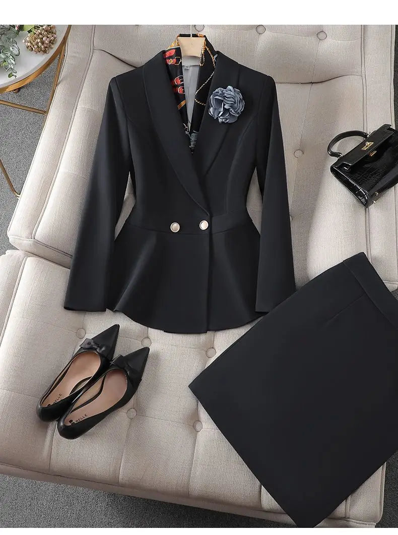 Women’s Formal Suit – Single Button Blazer & Ankle-Length Pencil Pants