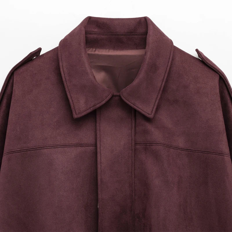 Women's Suede Bomber Jacket