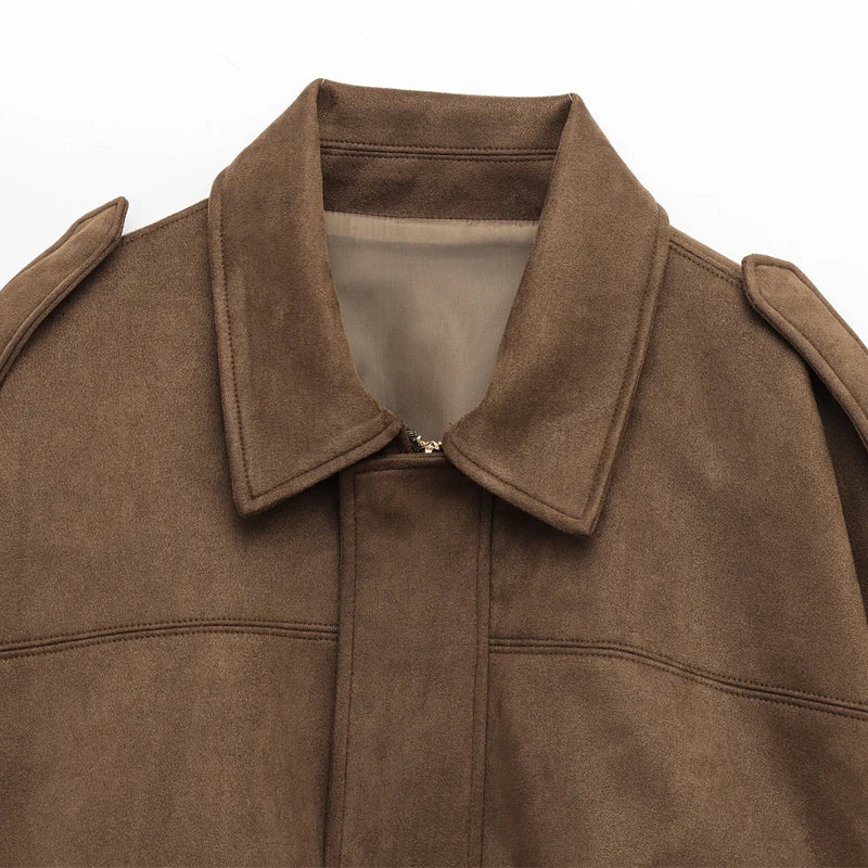 Women's Suede Bomber Jacket