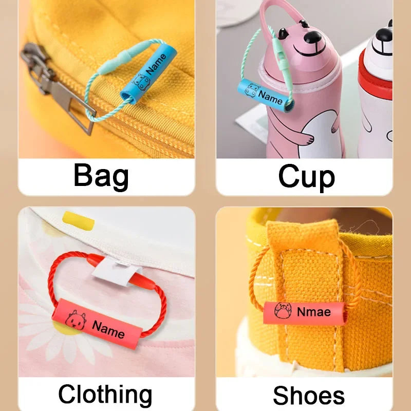 20 Pcs Custom Personalized Rope Name Tags for Daycare, Preschool, and School Supplies