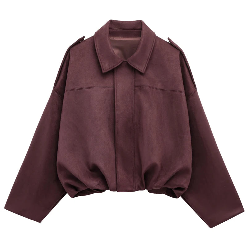 Women's Suede Bomber Jacket