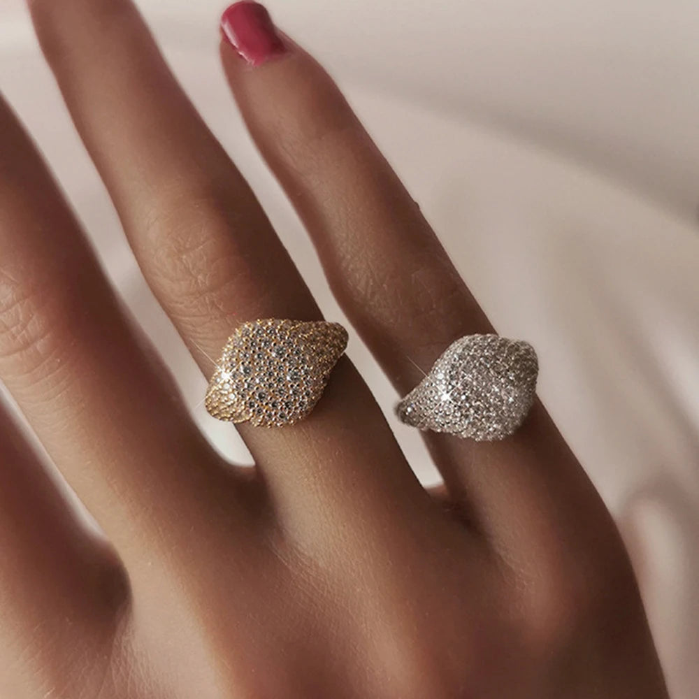 18K Gold Plated Full Moissanite Pinky Ring