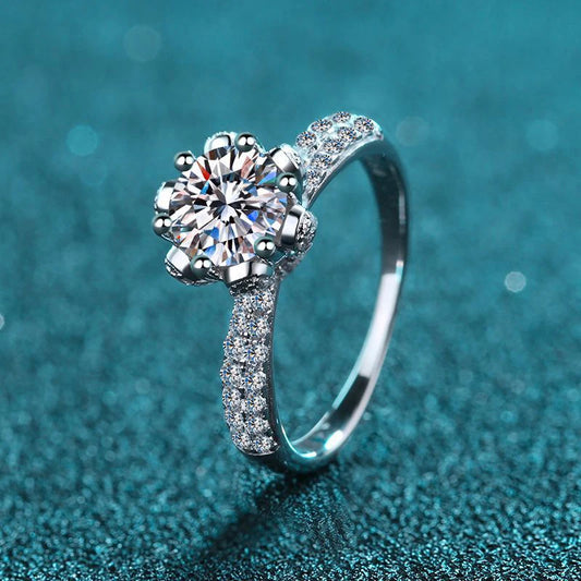 5 Carat Moissanite White Gold Plated Ring