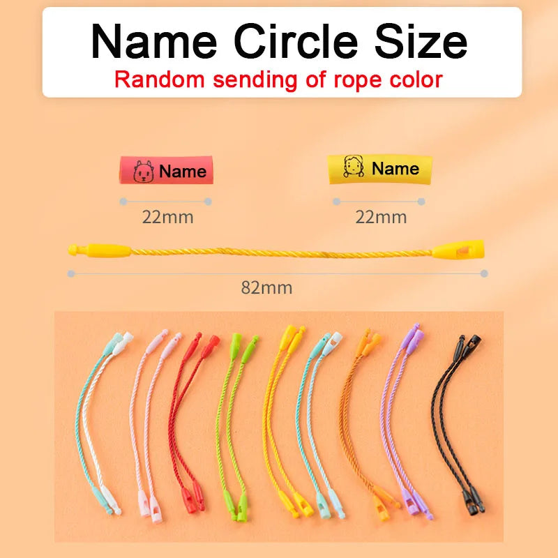 20 Pcs Custom Personalized Rope Name Tags for Daycare, Preschool, and School Supplies