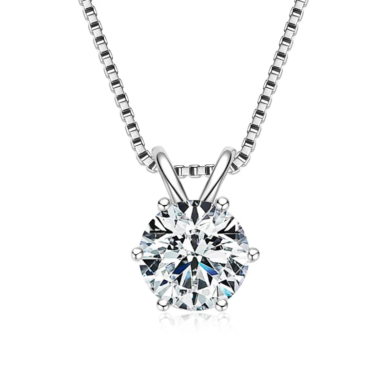 Moissanite Pendant Necklace – 0.5ct to 5ct Round Cut