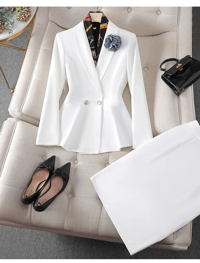 Women’s Formal Suit – Single Button Blazer & Ankle-Length Pencil Pants