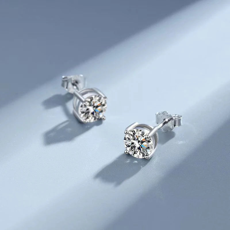 Moissanite Stud Earrings - Christmas, Anniversary Gift