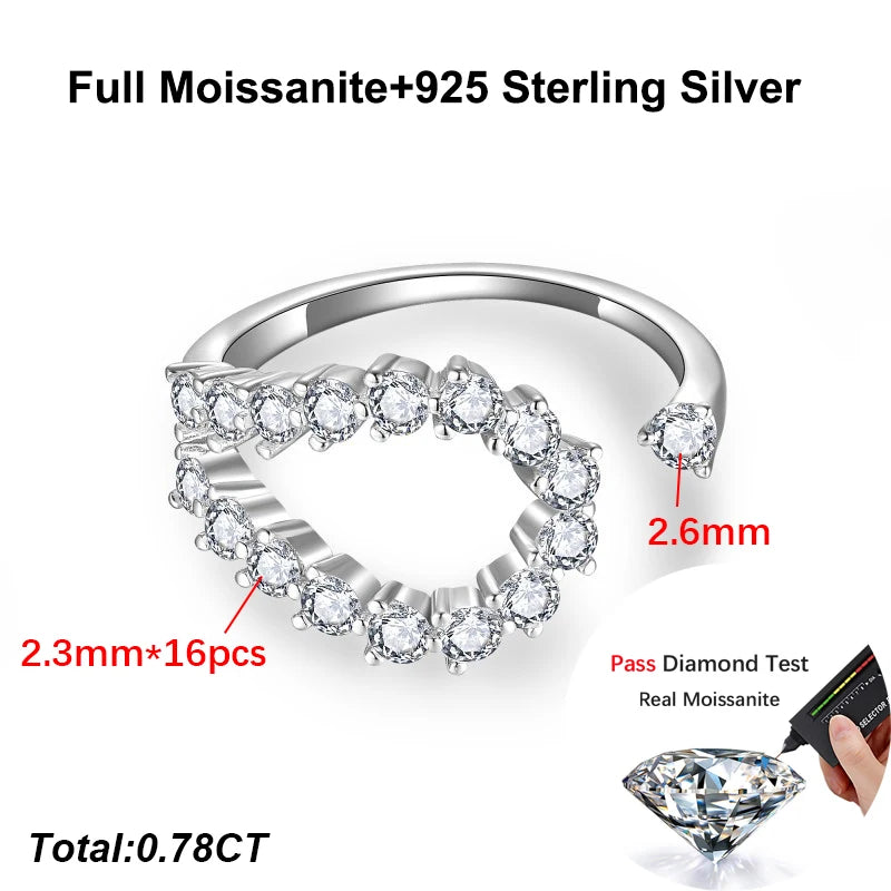 Open Design Moissanite Pinky Ring