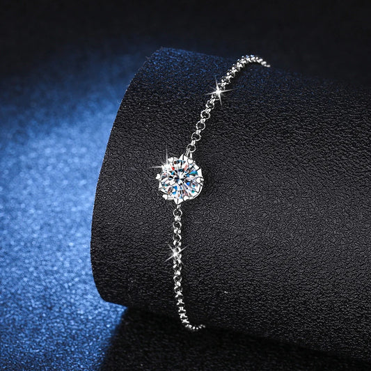 1 Carat Moissanite Chain Bracelet