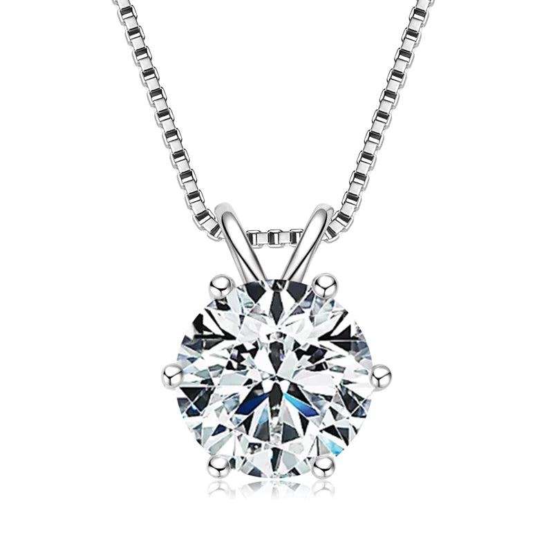 Moissanite Pendant Necklace – 0.5ct to 5ct Round Cut