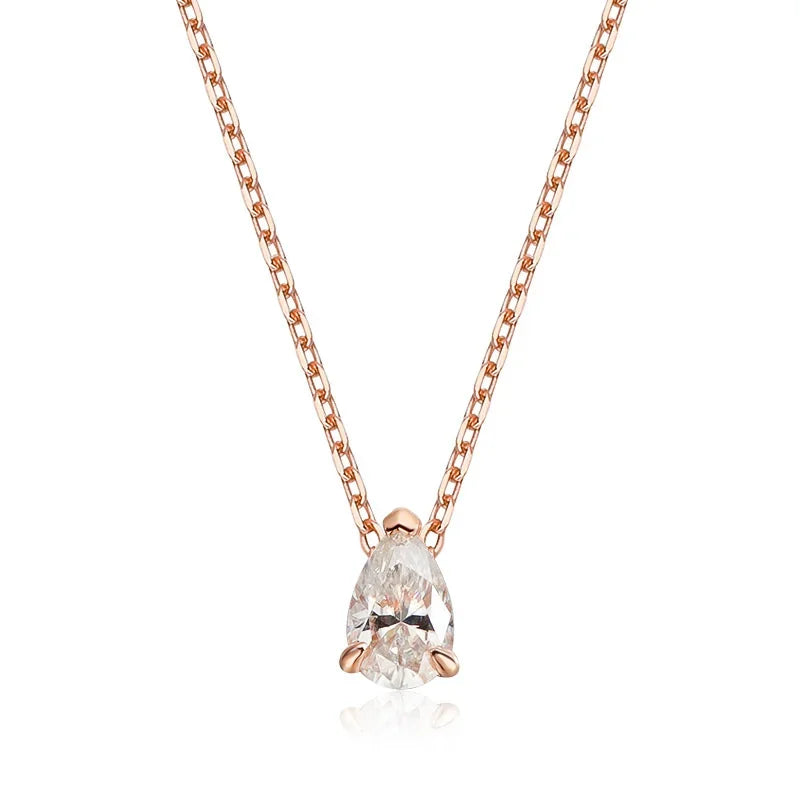 18k Gold Plated Pear Cut Moissanite Necklace