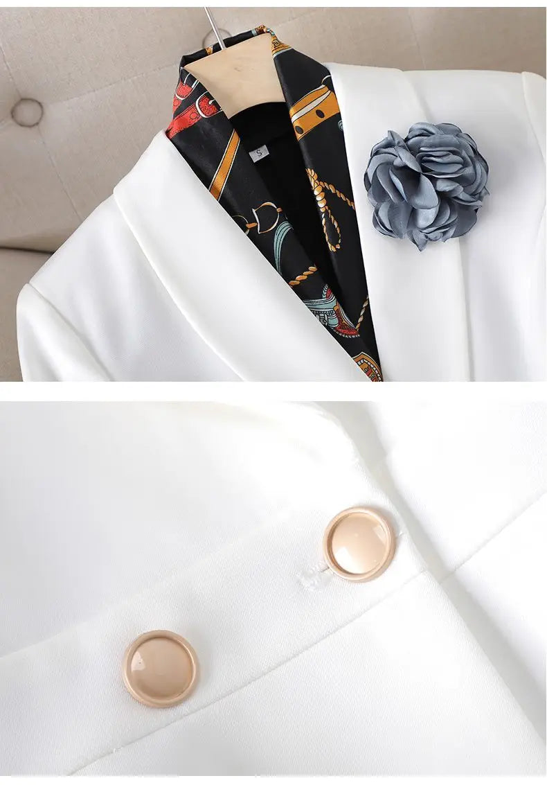 Women’s Formal Suit – Single Button Blazer & Ankle-Length Pencil Pants