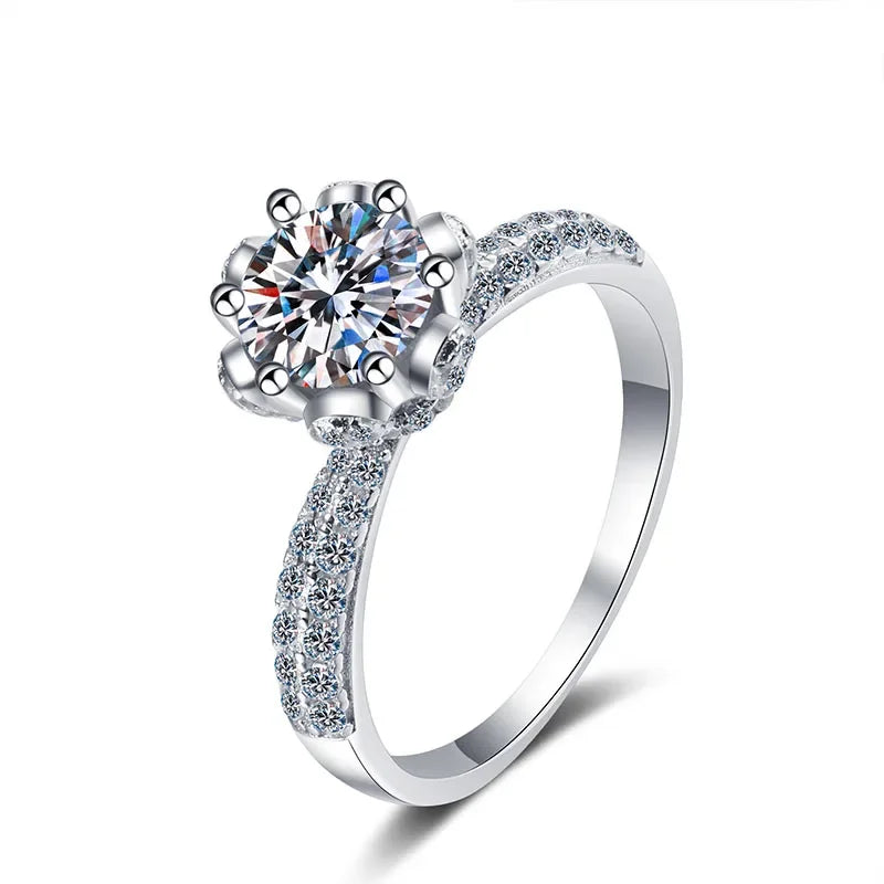 5 Carat Moissanite White Gold Plated Ring
