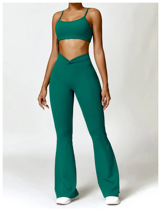 High Waist Wide Leg Workout Trousers Flare Leggings