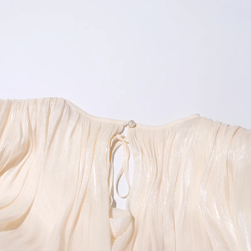 Long Sleeve Ruffle Details Mini Dress
