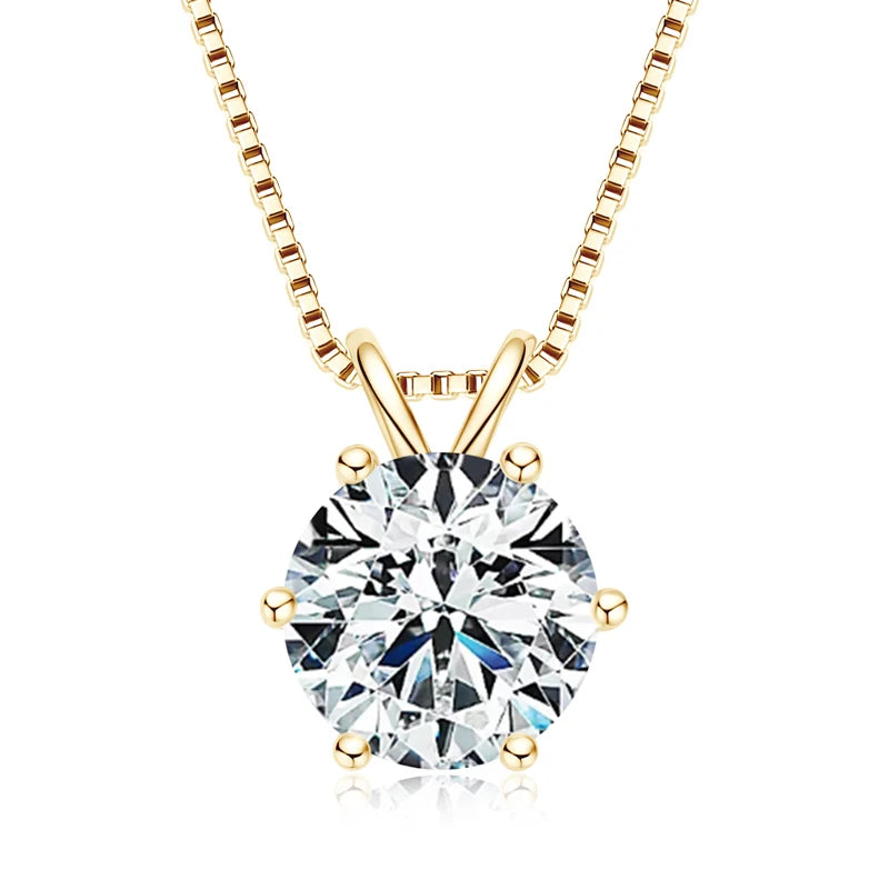 Moissanite Pendant Necklace – 0.5ct to 5ct Round Cut