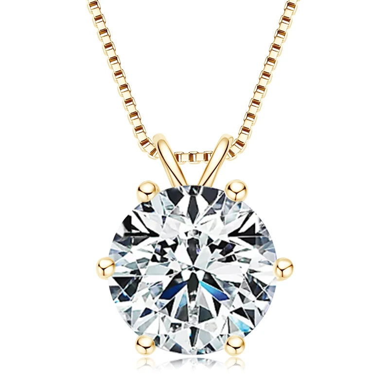 Moissanite Pendant Necklace – 0.5ct to 5ct Round Cut