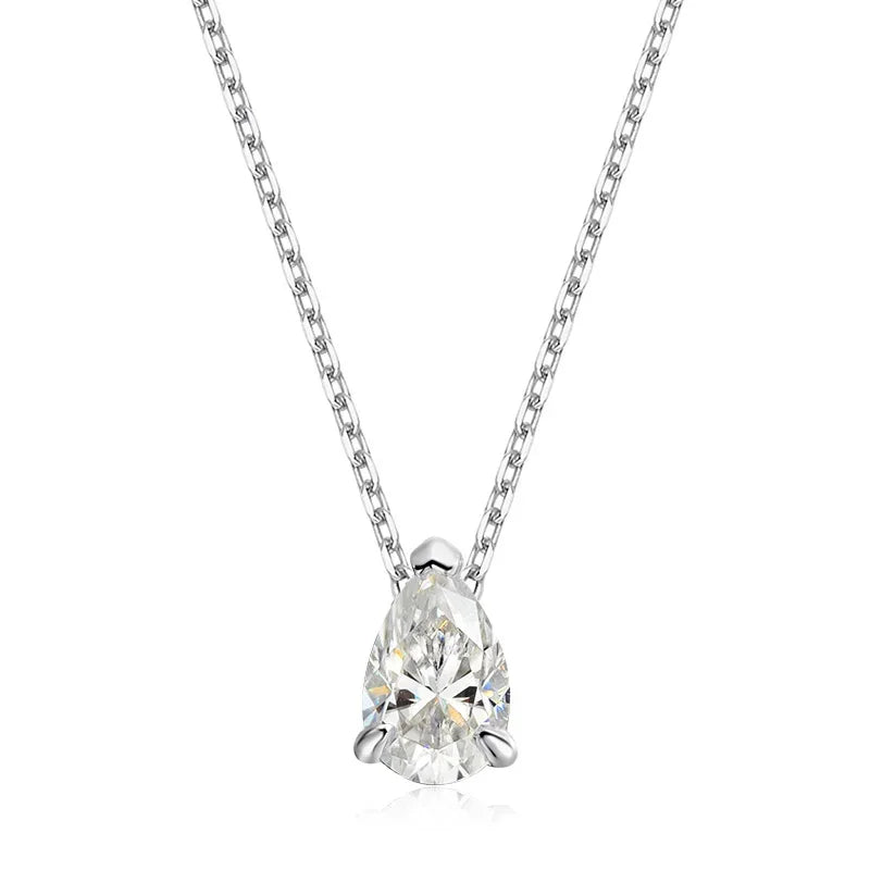 18k Gold Plated Pear Cut Moissanite Necklace