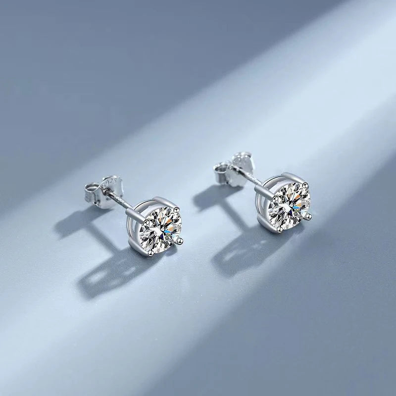Moissanite Stud Earrings - Christmas, Anniversary Gift