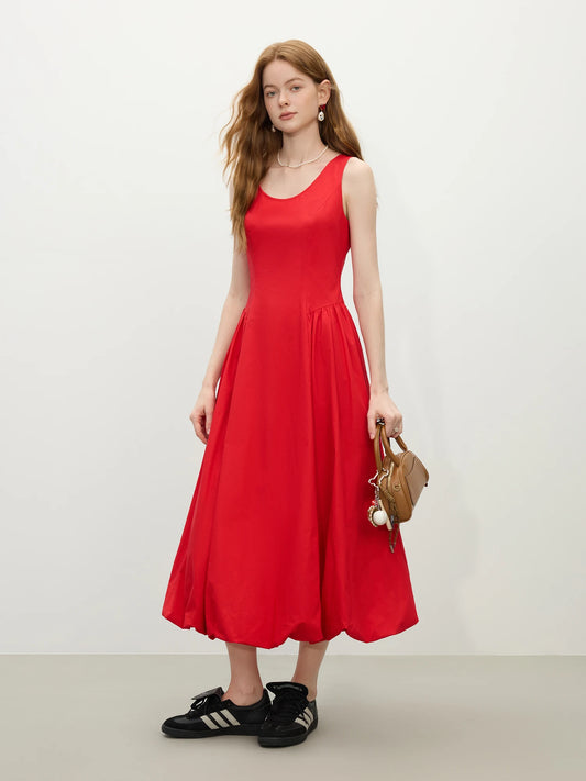 100% Cotton Sleeveless A-Line Maxi Dress