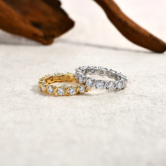 Moissanite Wedding Band Ring - Gift For Her