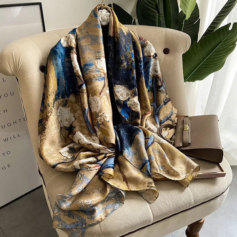 Large Silk Feel Scarf (180*90CM) Shawl Scarf
