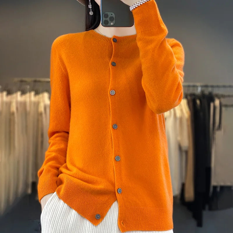 100% Merino Wool Women’s Knit Cardigan