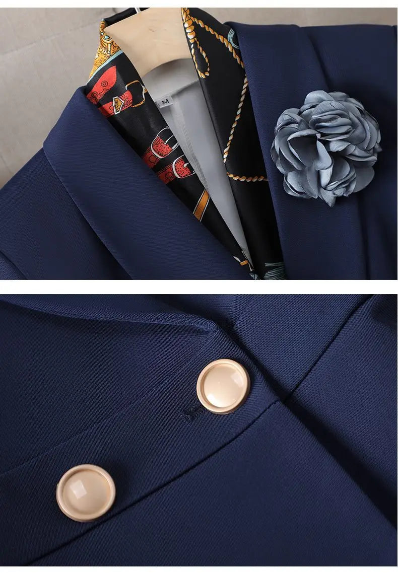Women’s Formal Suit – Single Button Blazer & Ankle-Length Pencil Pants