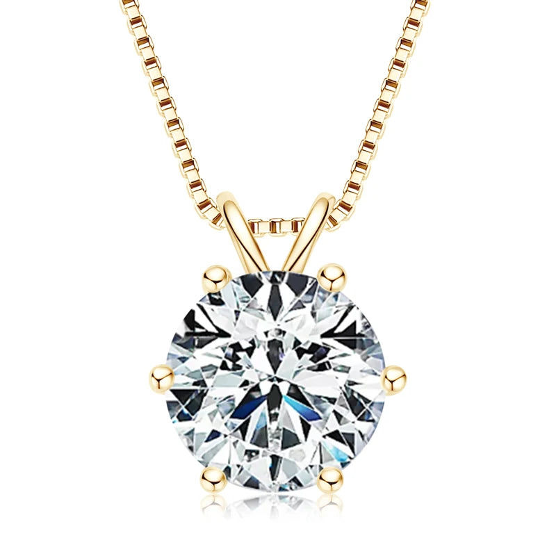 Moissanite Pendant Necklace – 0.5ct to 5ct Round Cut