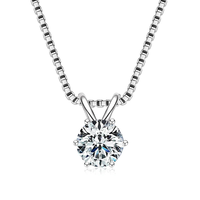 Moissanite Pendant Necklace – 0.5ct to 5ct Round Cut