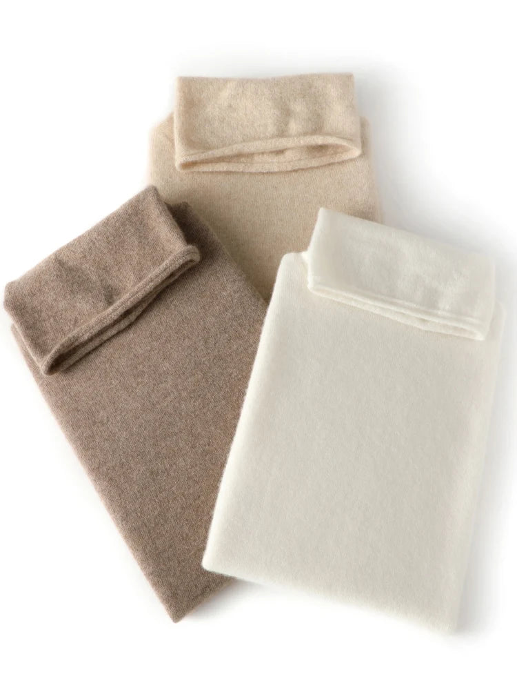 100% Merino Wool Sleeveless Turtleneck Basic Sweater