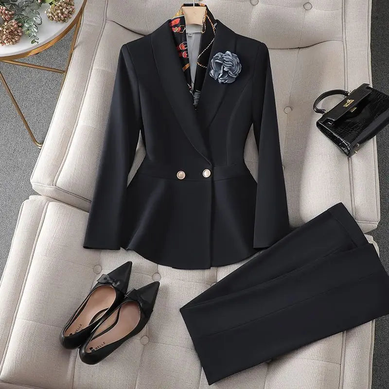 Women’s Formal Suit – Single Button Blazer & Ankle-Length Pencil Pants