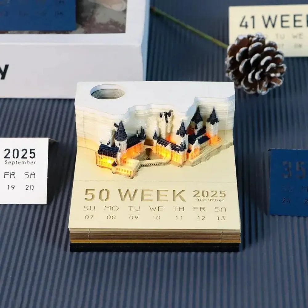 2025 Pop-Up 3D Desk Castle Calendar