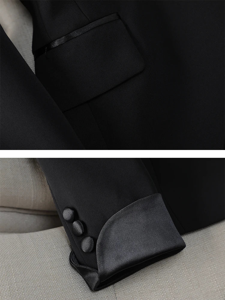 Satin Detail Women’s Formal Pant Suit